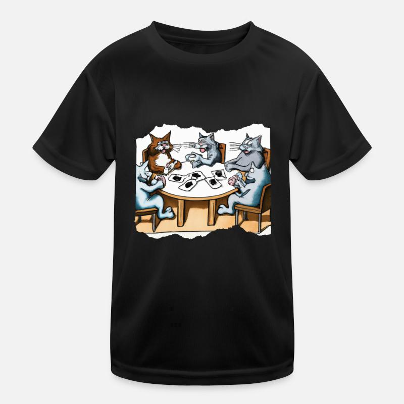 Cats Playing Cards Kinder Funktions-T-Shirt