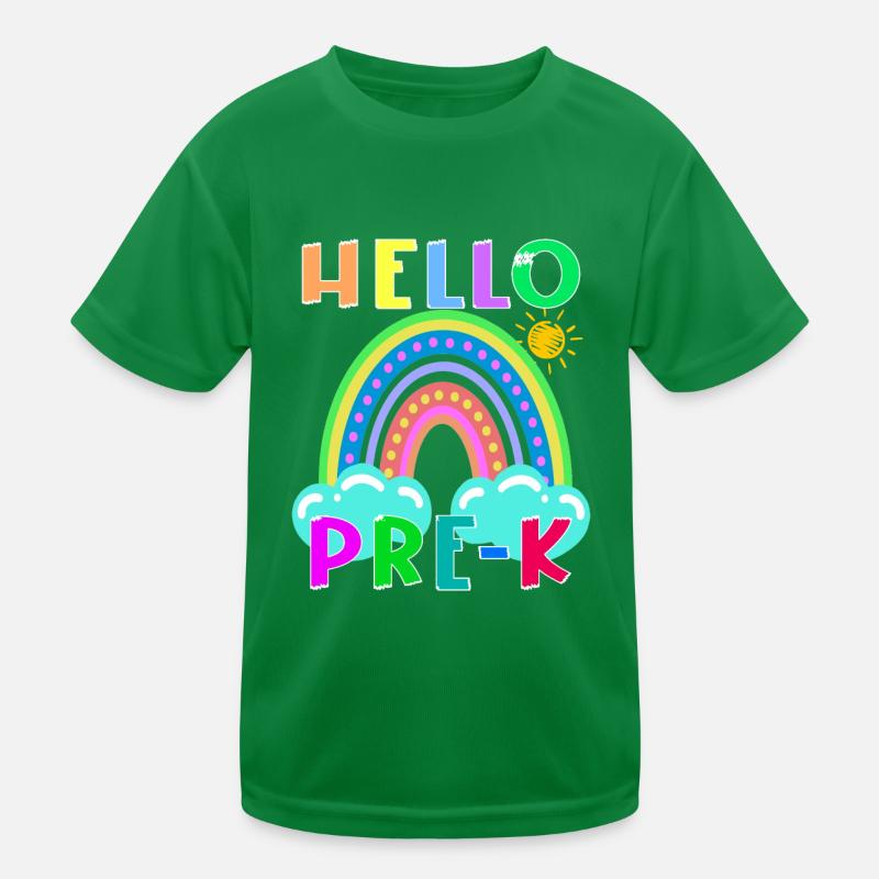 Hallo PRE-K Boho Rainbow Team Vibes Back To School Kinder Funktions-T-Shirt
