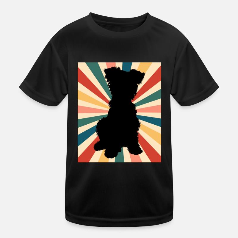 Cute Yorkshire Terrier Dog Breed 80s 90s Retro Kids Functional T-Shirt