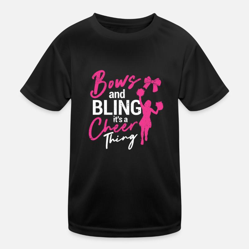Bows and bling be a cheering thing funny Kids Functional T-Shirt
