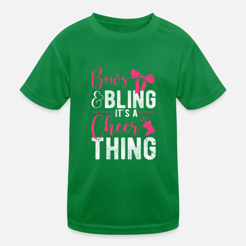 Bows & Bling It's A Cheer Thing | Cheerleading Kids Functional T-Shirt