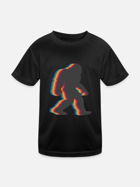 Retro Bigfoot vintage Fun and Nostalgic Sasquatch - Kinder Funktions-T-Shirt - Schwarz - Vorne