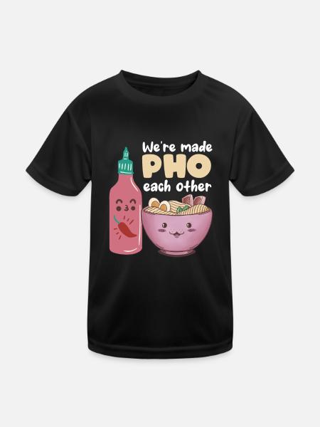 Pho Each Other Noodle Soup Relationship Love Soups - Kids Functional T-Shirt - black - Front