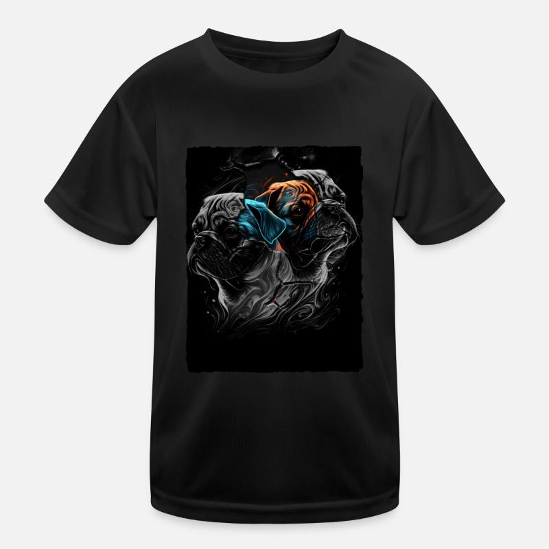 Pug Portrait Kids Functional T-Shirt