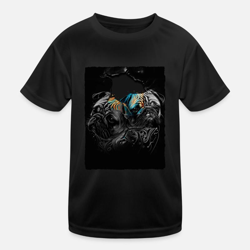 Mops Portrait Kinder Funktions-T-Shirt