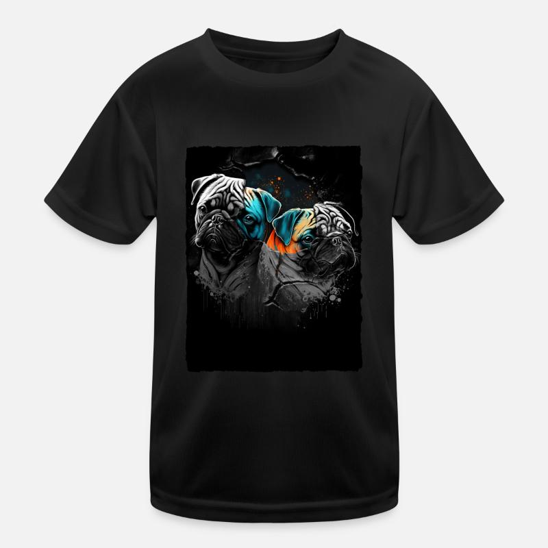 Pug Portrait Kids Functional T-Shirt