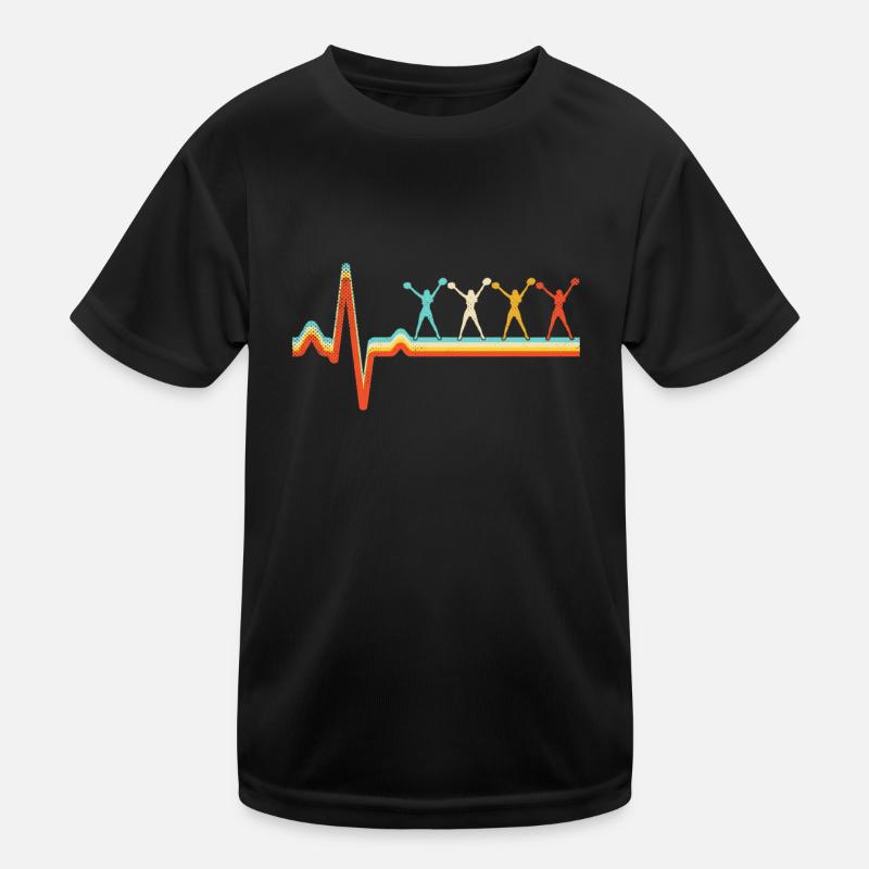 Cheerleading Retro Herzschlag Kinder Funktions-T-Shirt