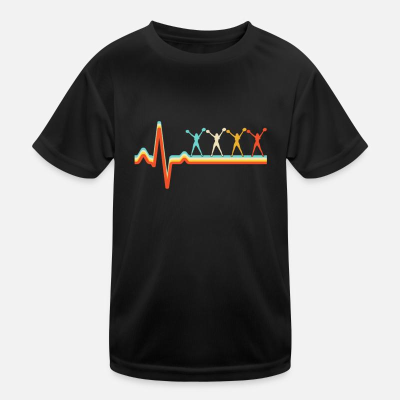 Cheerleading Retro Herzschlag Kinder Funktions-T-Shirt