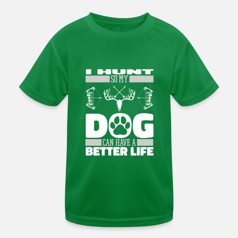 Bowhunting Bow Hunter Dog Kids Functional T-Shirt