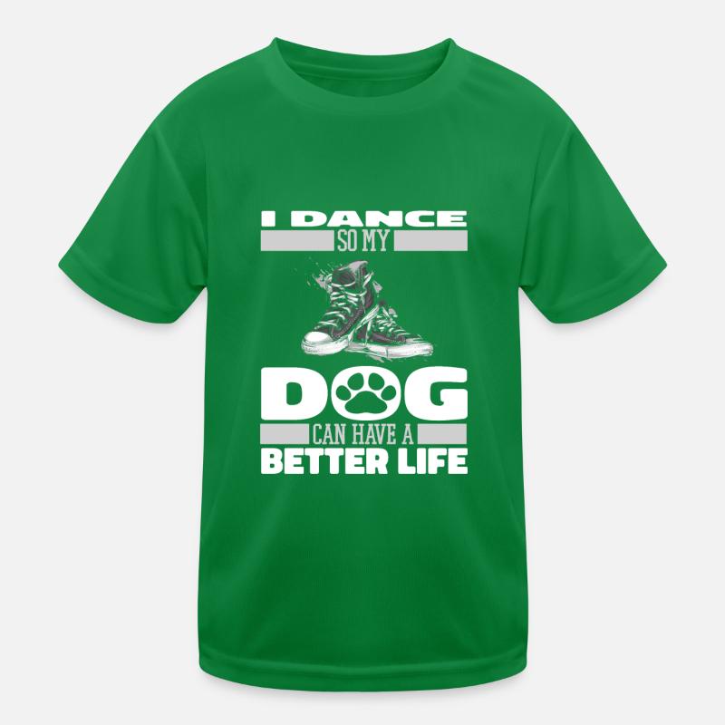 Dancing Dancer Dog Kids Functional T-Shirt