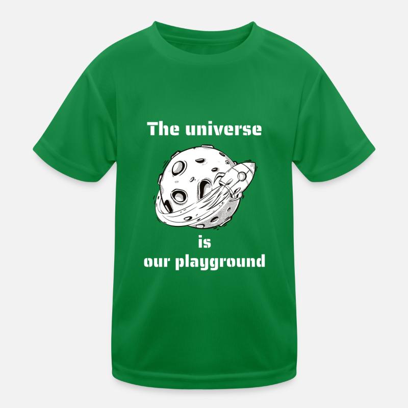 The Universe Is Our Playground Retro Space Kinder Funktions-T-Shirt