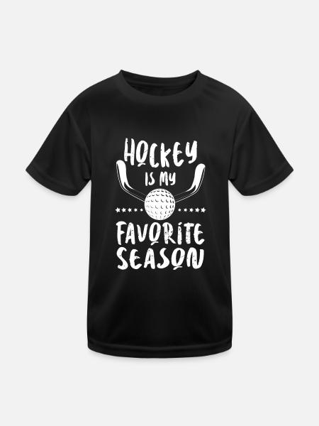 Hockey is My Favorite Season - Funny Ice Hockey - Kids Functional T-Shirt - black - Front