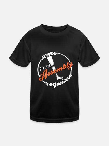 Some Freakin' Assembly Required Funny Prosthesis - Kids Functional T-Shirt - black - Front