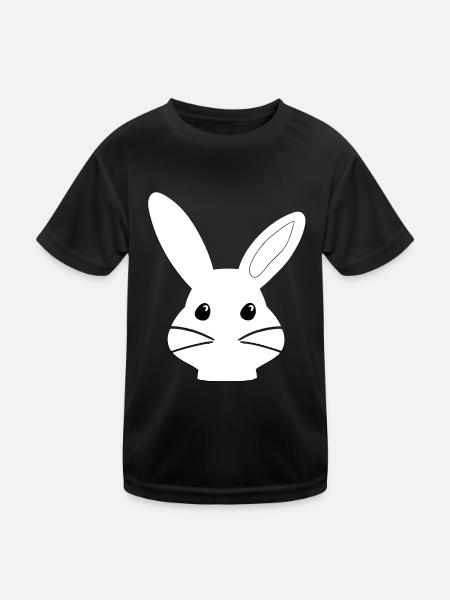 Wunderland Hase Cartoon Ostern Niedlich - Kinder Funktions-T-Shirt - Schwarz - Vorne