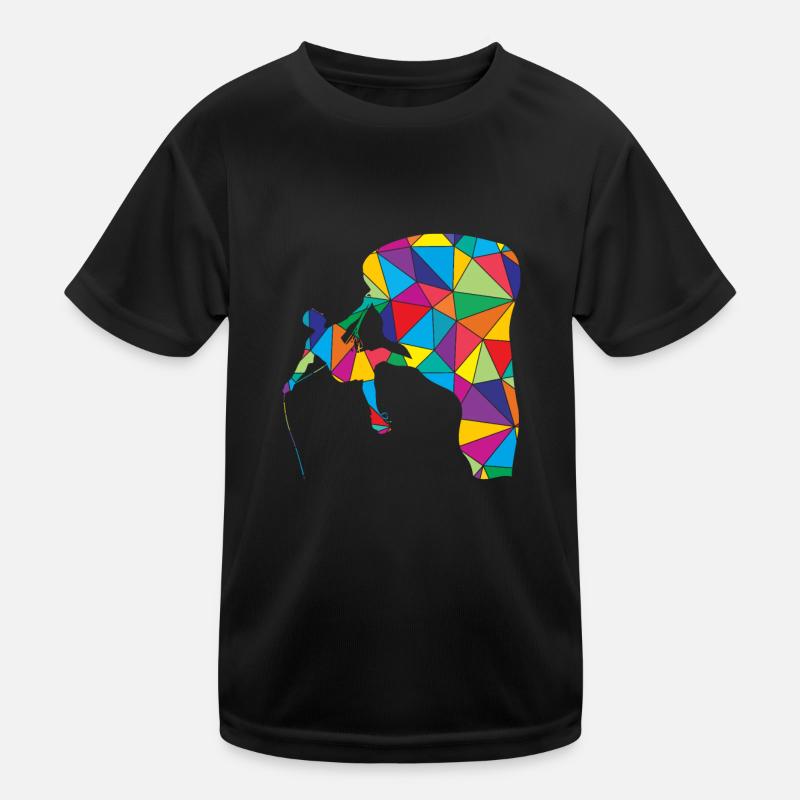 Low Poly Kletterer Polygon Bergklettern Kinder Funktions-T-Shirt