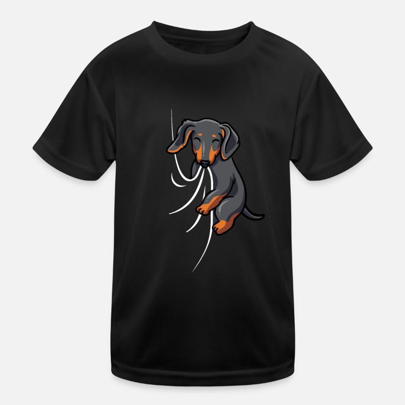 Mignon teckel tissu mordant sucer teckel T-shirt sport Enfant