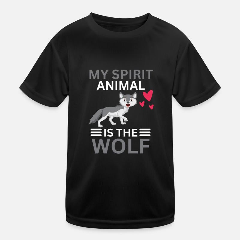 Forest Animal Animal Lovers Gift Funny Wolf Kids Functional T-Shirt