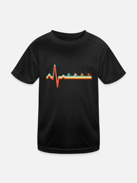 Natation Retro Heartbeat - T-shirt sport Enfant - noir - Devant