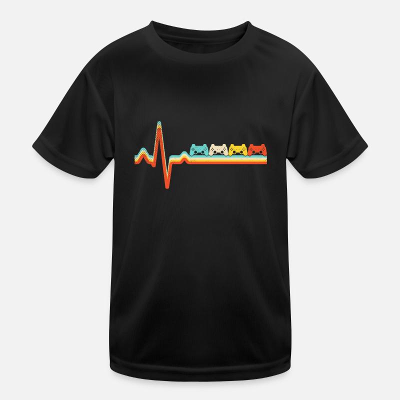 Gaming Retro Heartbeat Kids Functional T-Shirt