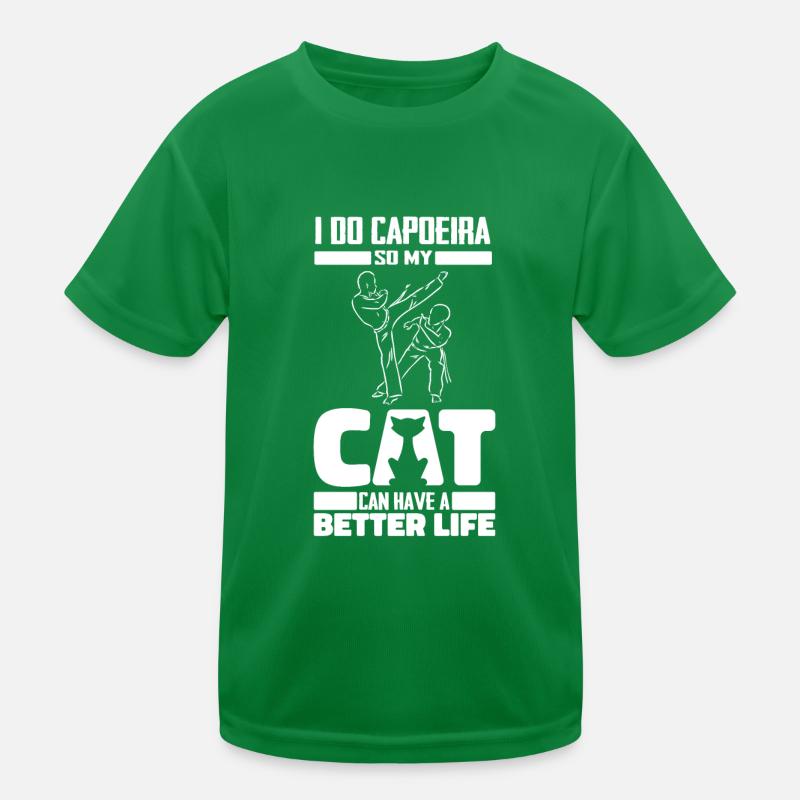 Capoeira Kampftanz Katze Kinder Funktions-T-Shirt