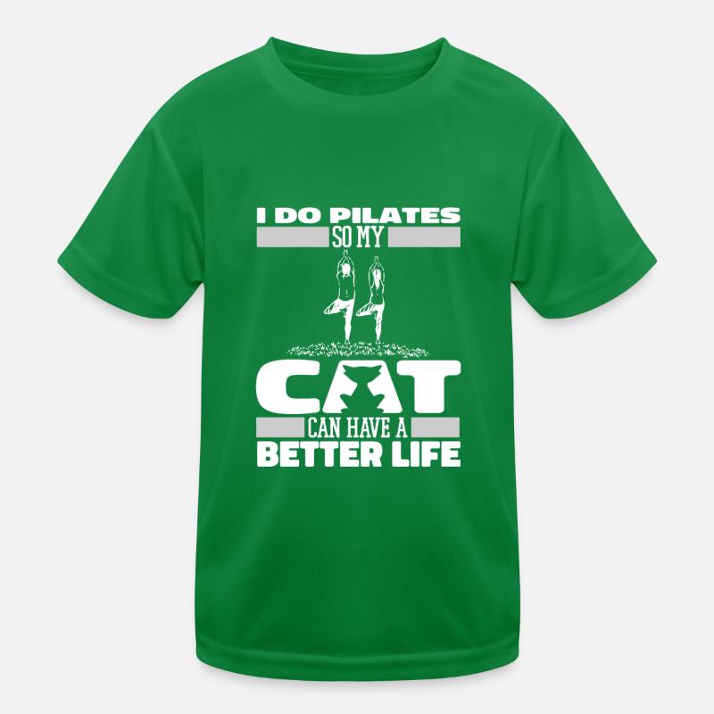 Pilates cat Kids Functional T-Shirt
