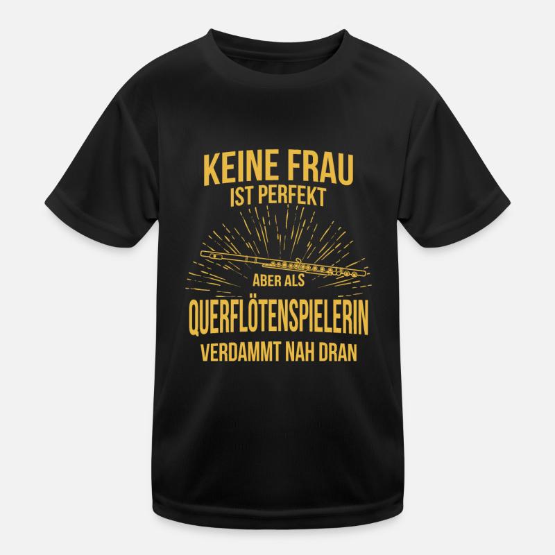 Querflöte Querflötenspieler Querflötist Kinder Funktions-T-Shirt