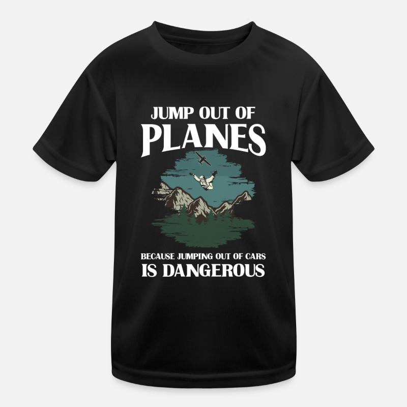 Skydiving, Skydiving - Kids Functional T-Shirt - black