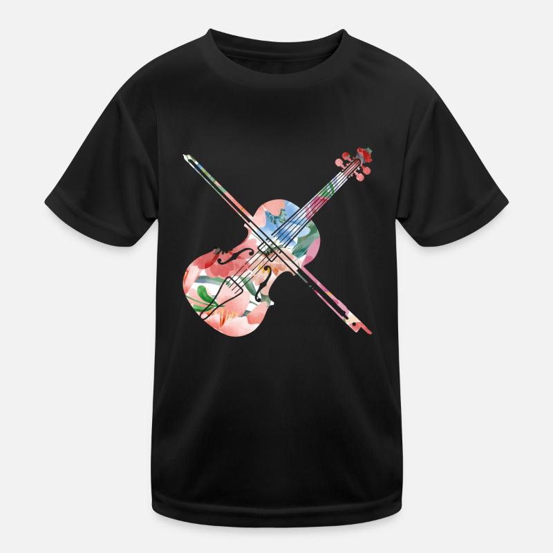Violon Violoniste Fleur Tropicale T-shirt sport Enfant