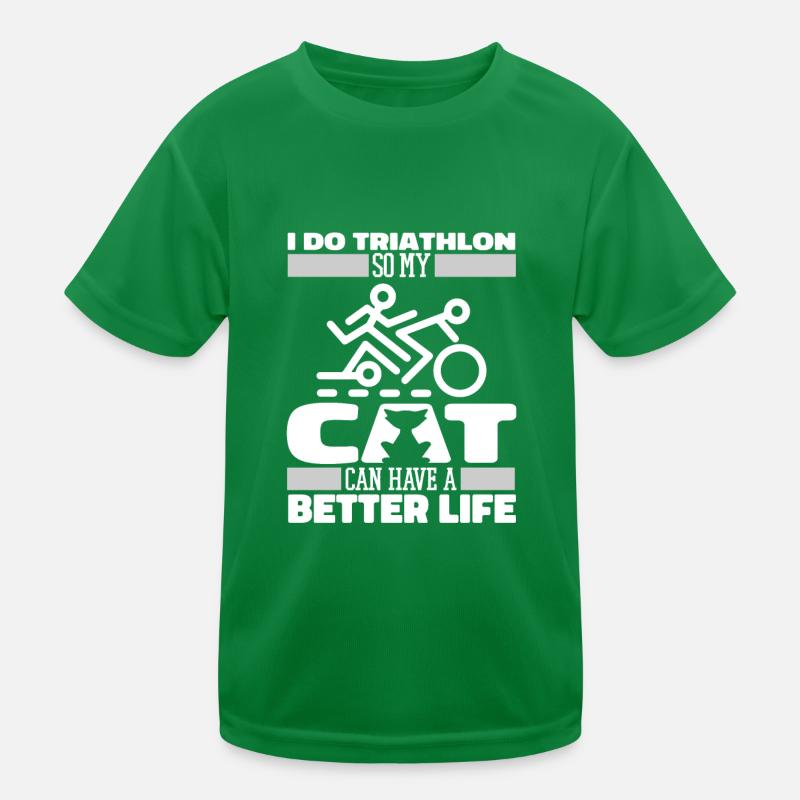 Chat triathlète de triathlon T-shirt sport Enfant