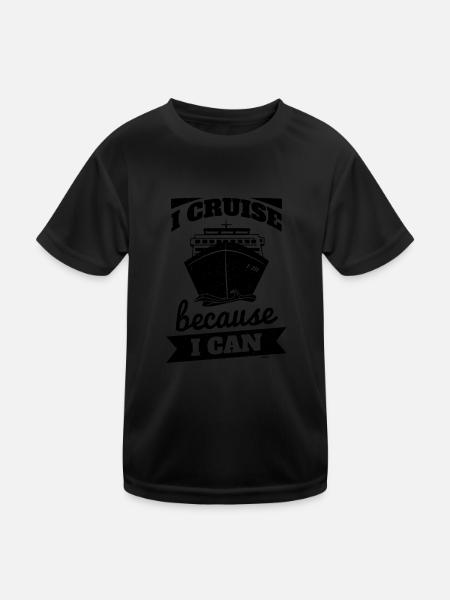 Kreuzfahrten weil ich es kann - Kinder Funktions-T-Shirt - Schwarz - Vorne