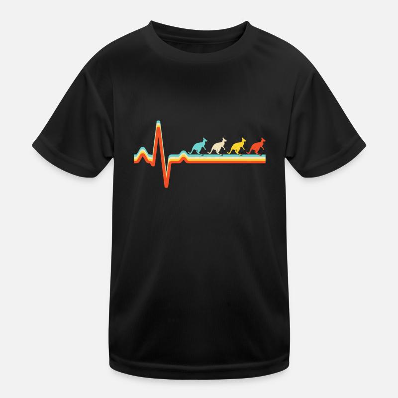 Känguru Retro Herzschlag Kinder Funktions-T-Shirt