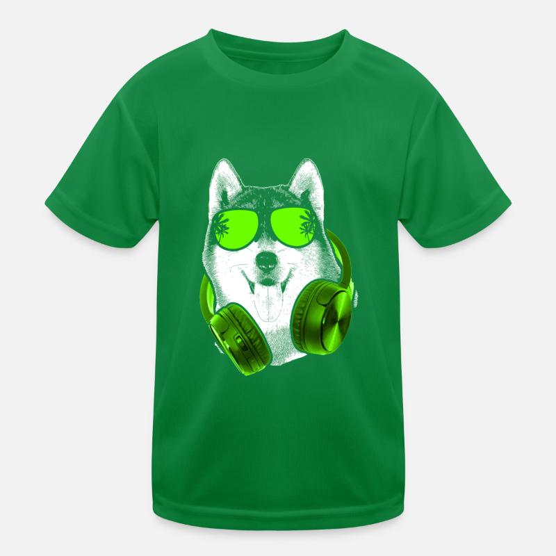 Husky Hundefans Sonnenbrille Hund Kopfhörer Huskyl Kinder Funktions-T-Shirt