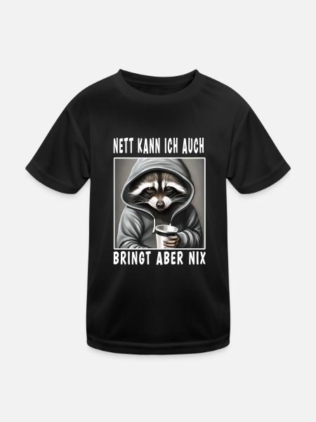 Nett Kann Ich Auch Bringt Aber Nix - Kinder Funktions-T-Shirt - Schwarz - Vorne