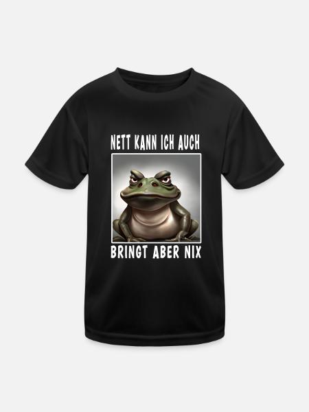 Nett Kann Ich Auch Bringt Aber Nix - Kinder Funktions-T-Shirt - Schwarz - Vorne