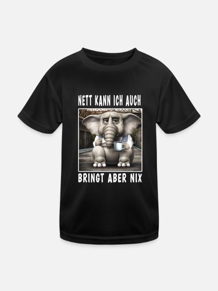 Nett Kann Ich Auch Bringt Aber Nix - Kinder Funktions-T-Shirt - Schwarz - Vorne
