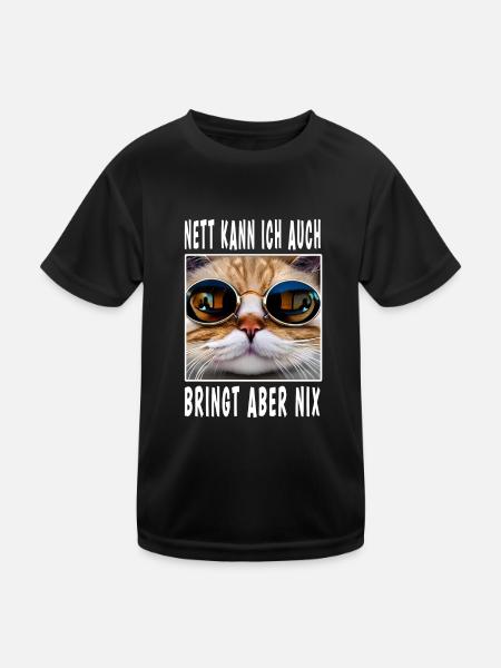 Nett Kann Ich Auch Bringt Aber Nix - Kinder Funktions-T-Shirt - Schwarz - Vorne
