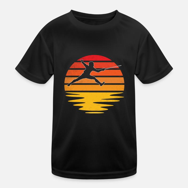 Fechten Retro Kinder Funktions-T-Shirt