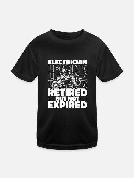 Electrician Electronics technician in retirement - Kids Functional T-Shirt - black - Front