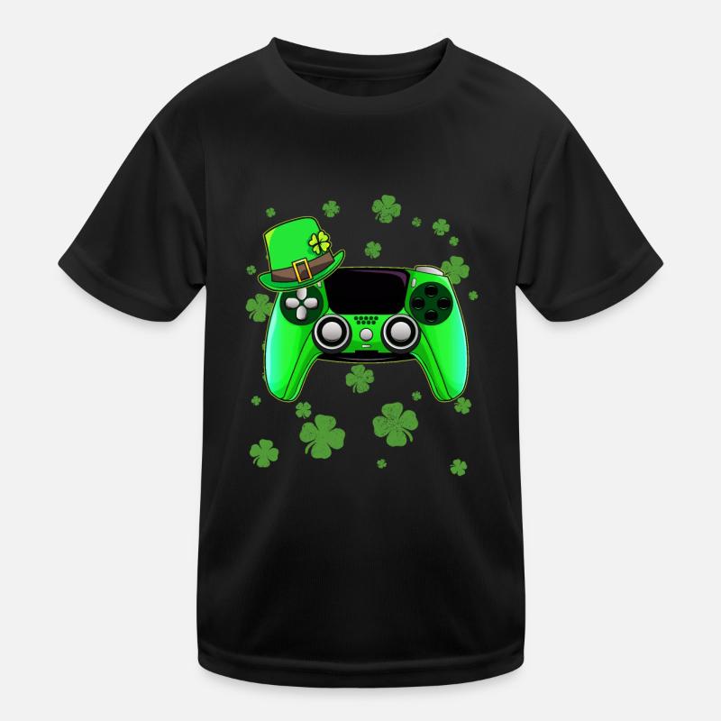Console de jeu St Patricks Day Gamer T-shirt sport Enfant