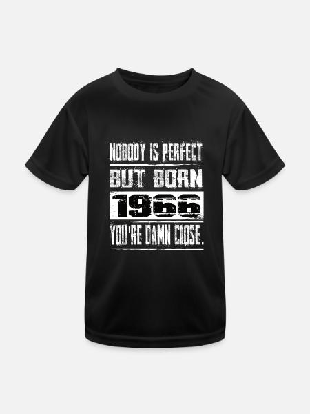 No one is perfect but born 1966 birthday - Kids Functional T-Shirt - black - Front