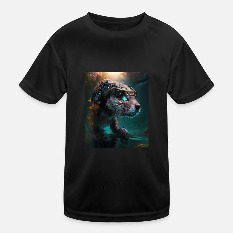 Science Fiction Evolved Animal Robot Otter Kids Functional T-Shirt