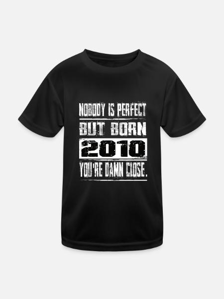 No one is perfect but born 2010 birthday - Kids Functional T-Shirt - black - Front