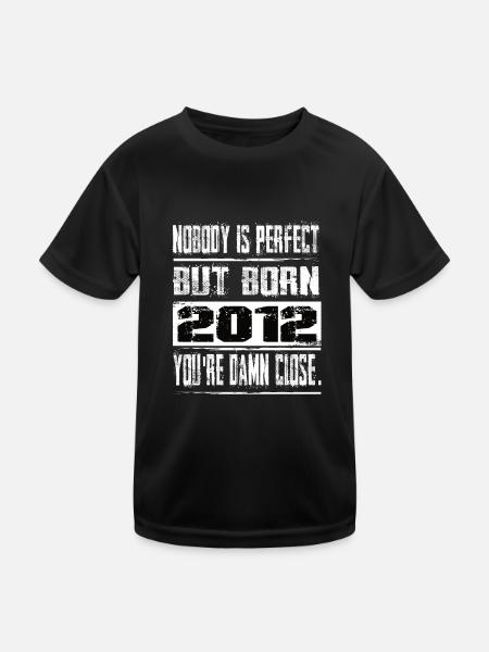 No one is perfect but born 2012 birthday - Kids Functional T-Shirt - black - Front