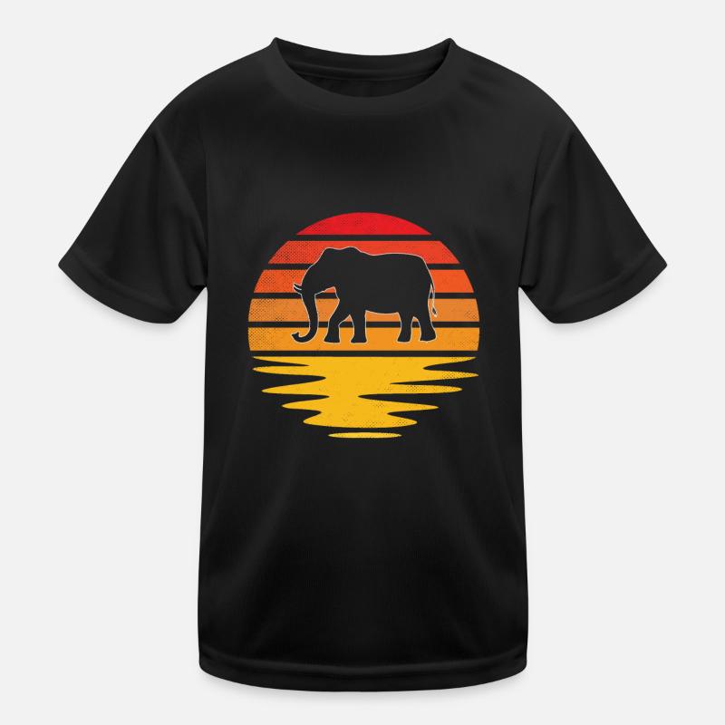 Elefant Retro Kinder Funktions-T-Shirt