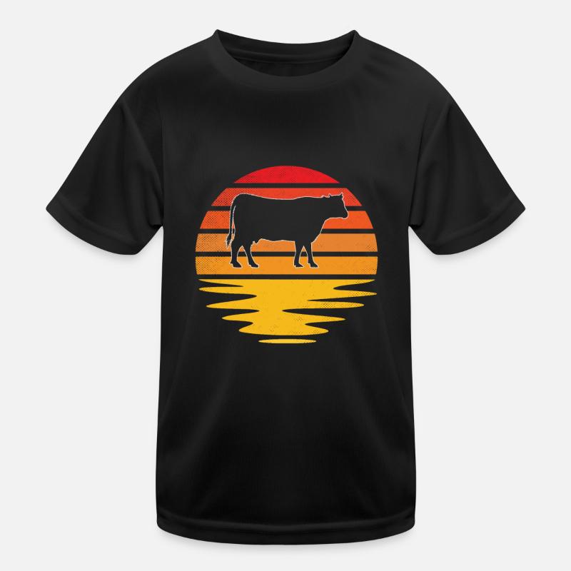 Cow Retro Kids Functional T-Shirt
