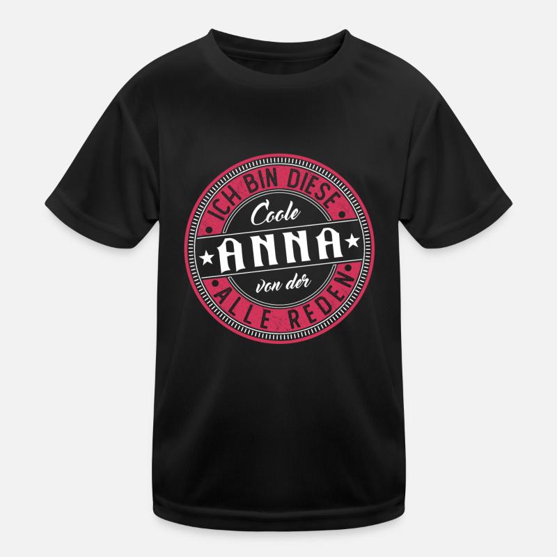 Anna Geschenkidee Geschenk Geburtstag - Kinder Funktions-T-Shirt - Schwarz