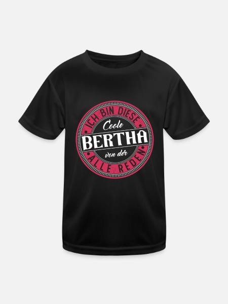 Bertha Geschenkidee Geschenk Geburtstag - Kinder Funktions-T-Shirt - Schwarz - Vorne