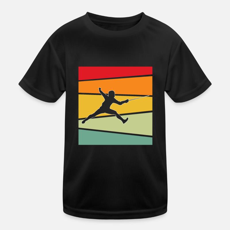 Fencing Retro Kids Functional T-Shirt