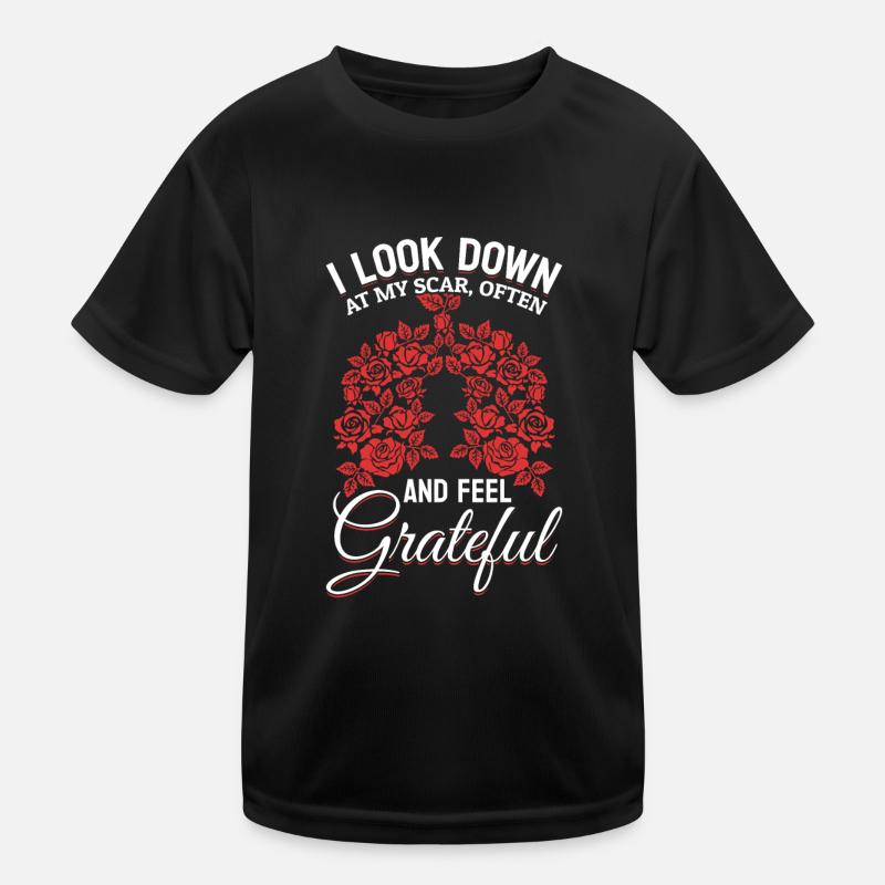 Lung Transplant Scar Flowers Bronchen Kids Functional T-Shirt