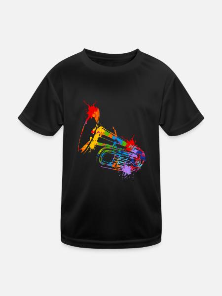 Splash Tuba - Kinder Funktions-T-Shirt - Schwarz - Vorne